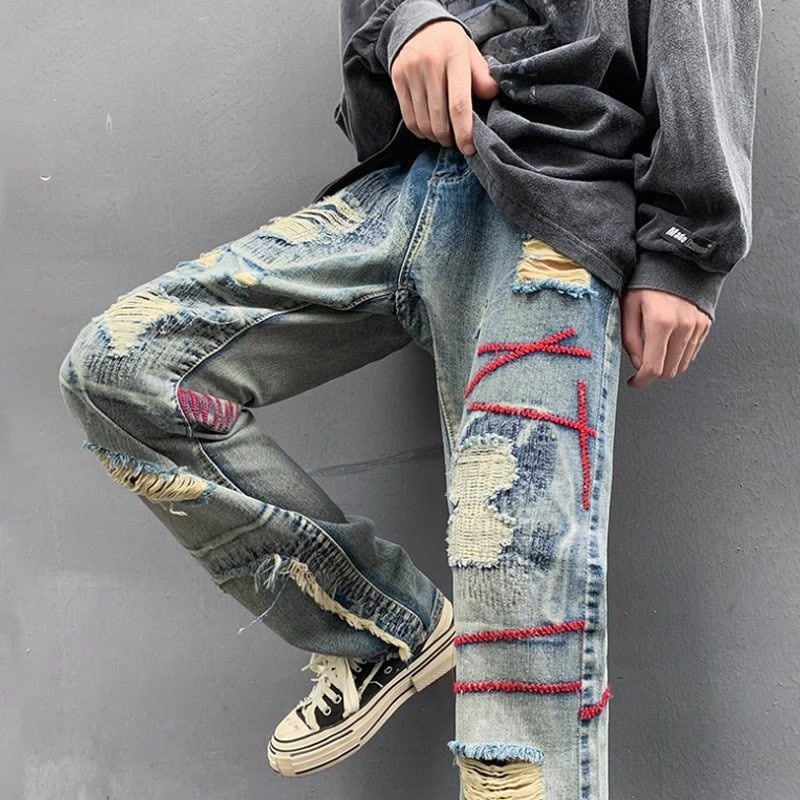 Pantalones vaqueros rasgados p - Street Fashion Men 2025 reseña y precio